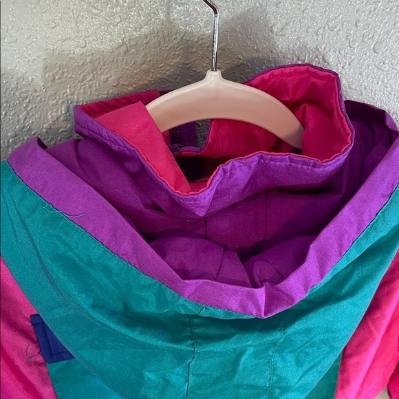 Vintage Mini Club Kids Ski Snowsuit – Retro 80s/90s Colorblock Hooded One-Piece - Picture 11 of 12